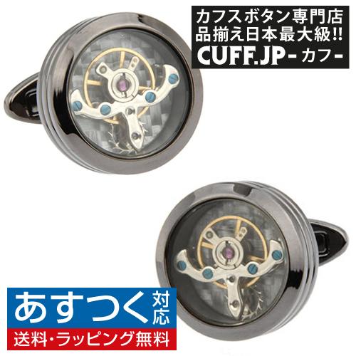 カフスボタン カフス ブラック スチームパンク 時計 ムーブメント コグ カフリンクス メンズアクセサリー | 