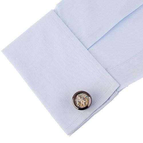 カフスボタン カフス ブラック スチームパンク 時計 ムーブメント コグ カフリンクス メンズアクセサリー |  | 03