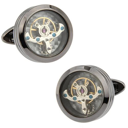 カフスボタン カフス ブラック スチームパンク 時計 ムーブメント コグ カフリンクス メンズアクセサリー |  | 04