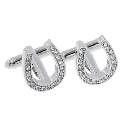 カフスボタン カフス シルバー クリスタル ホースシュー 馬蹄 蹄鉄 カフリンクス メンズアクセサリー |  | 02