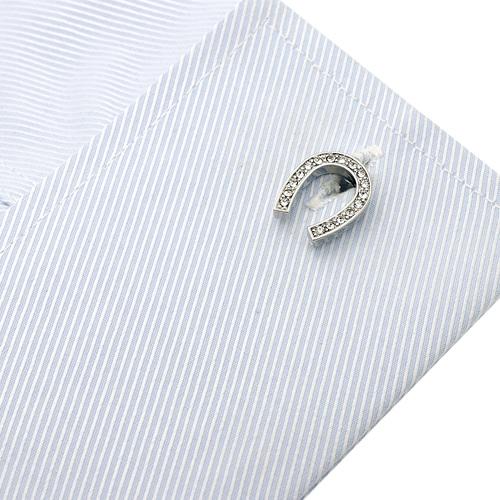 カフスボタン カフス シルバー クリスタル ホースシュー 馬蹄 蹄鉄 カフリンクス メンズアクセサリー |  | 04