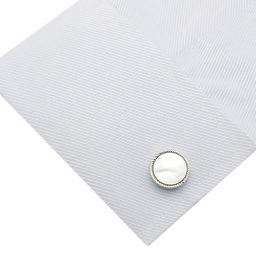 カフスボタン スタッドボタン セット シルバー リブ マザーオブパール カフス スタッズセット |  | 05