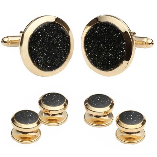 カフスボタン スタッドボタン セット ゴールド ブラック