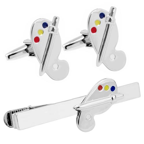 カフス ネクタイピン セット パレット 絵具 カフスボタン カフリンクス