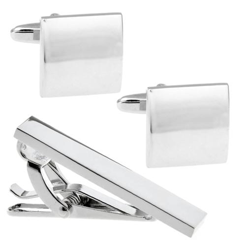 カフス ネクタイピン セット シルバー スクエア カフスボタン カフリンクス タイクリップ タイピン |  | 01