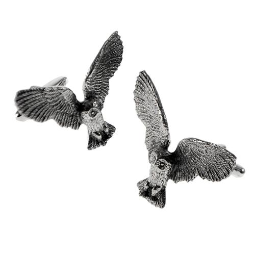 カフスボタン カフス シロメ製 フクロウ 梟 カフリンクス メンズアクセサリー 特別オファー