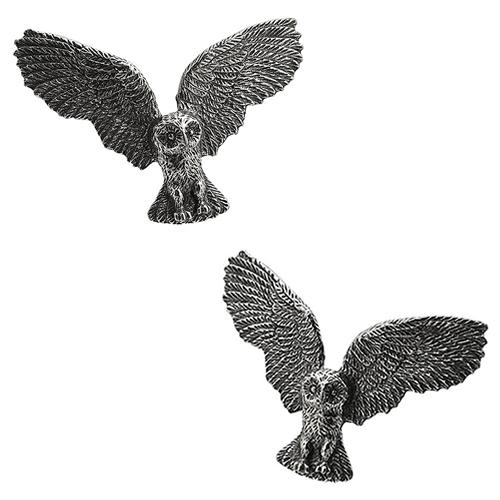 カフスボタン カフス シロメ製 フクロウ 梟 カフリンクス メンズアクセサリー 特別オファー