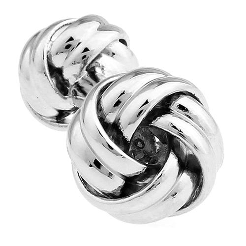 カフスボタン カフス シルバー ダブルフェイス ノット カフリンクス