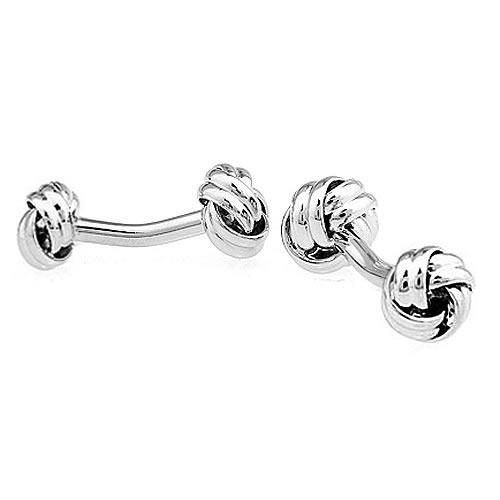 カフスボタン カフス シルバー ダブルフェイス ノット カフリンクス