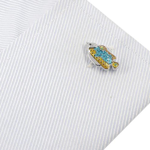 カフスボタン カフス ブルー イエロー 熱帯魚 トロピカル フィッシュ 魚 カフリンクス メンズアクセサリー |  | 04