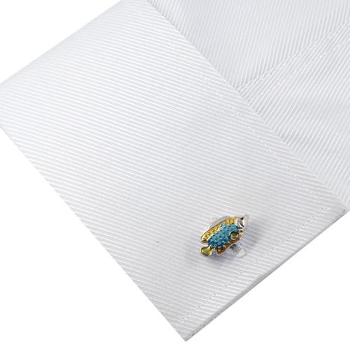 カフスボタン カフス ブルー イエロー 熱帯魚 トロピカル フィッシュ 魚 カフリンクス メンズアクセサリー |  | 05