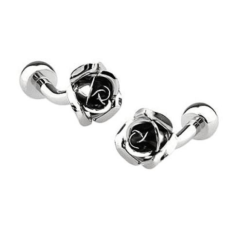 カフス ネクタイピン セット シルバー ローズ カフスボタン カフリンクス タイクリップ タイピン |  | 01