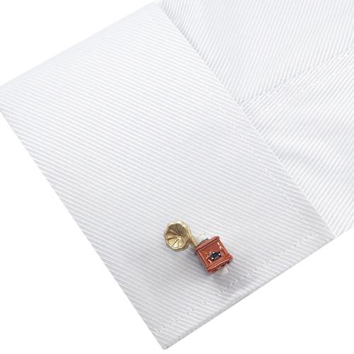 カフスボタン カフス レコードプレーヤー 蓄音器 カフリンクス メンズアクセサリー |  | 04