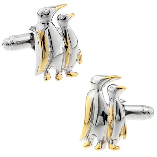カフス ネクタイピン セット シルバー ゴールド ペンギン カフスボタン カフリンクス タイクリップ タイピン |  | 01