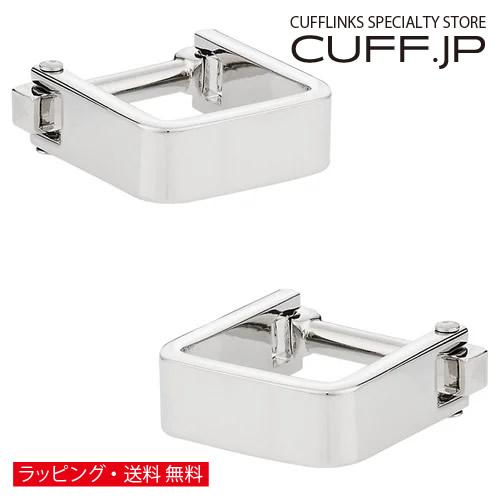 カフスボタン カフス シルバー スクエア ラップアラウンド カフリンクス メンズアクセサリー | 