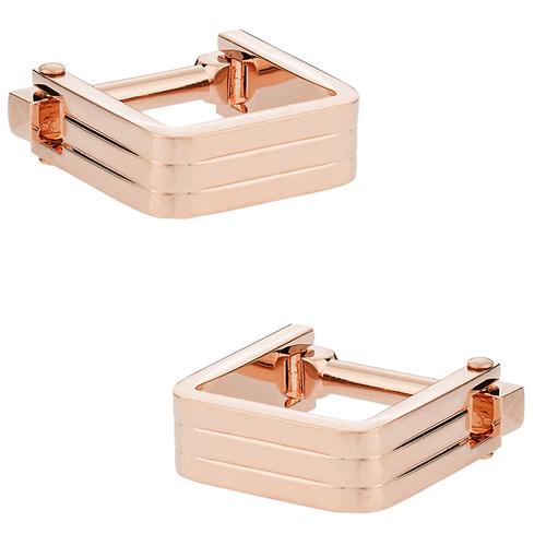 カフスボタン カフス ローズゴールド リブ スクエア ラップアラウンド カフリンクス メンズアクセサリー |  | 01