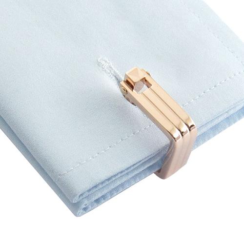 カフスボタン カフス ローズゴールド リブ スクエア ラップアラウンド カフリンクス メンズアクセサリー |  | 04