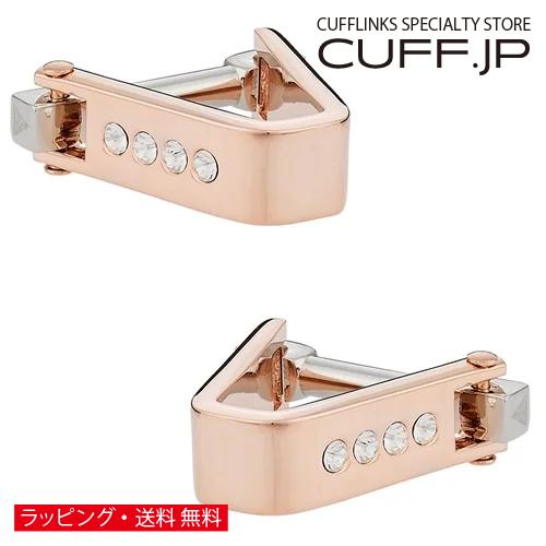 カフスボタン カフス ローズゴールド Vシェイプ クリスタル ラップアラウンド カフリンクス メンズアクセサリー | 