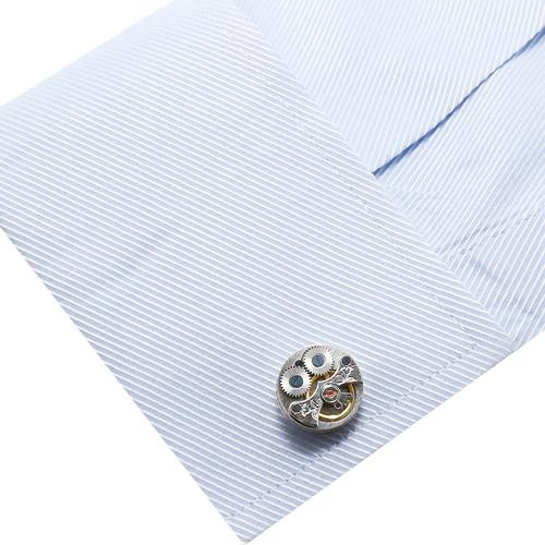 カフスボタン カフス シルバー スチームパンク 時計 ムーブメント ギア カフリンクス メンズアクセサリー |  | 04