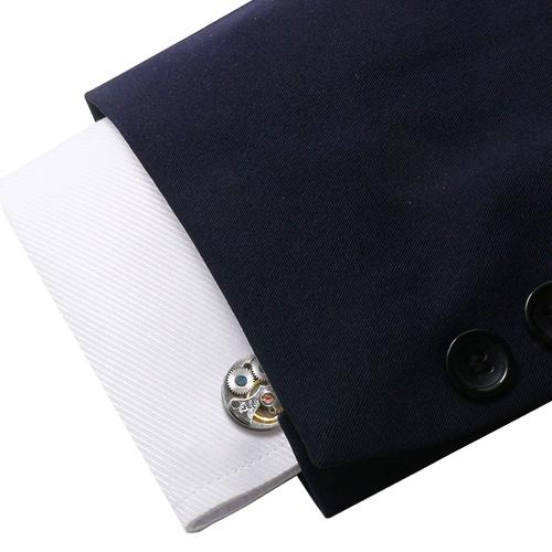 カフスボタン カフス シルバー スチームパンク 時計 ムーブメント ギア カフリンクス メンズアクセサリー |  | 05