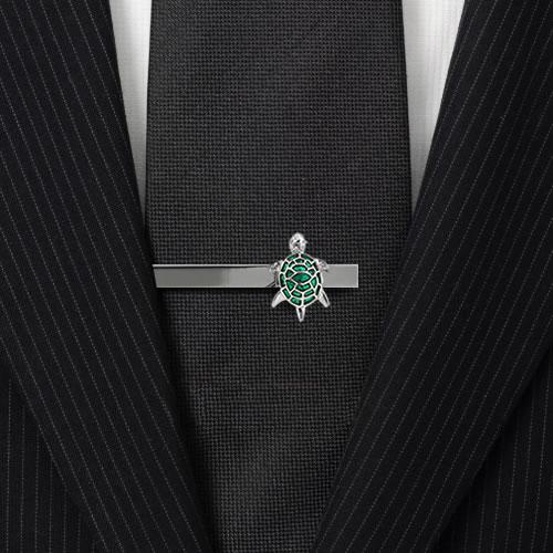 ネクタイピン グリーン タートル 亀 タイクリップ タイピン : カフス