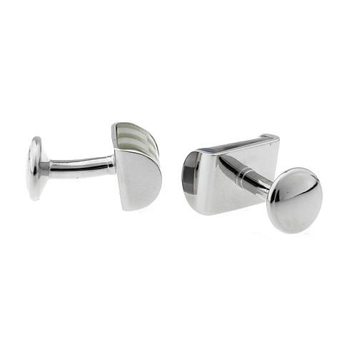 カフスボタン カフス ナチュラルカラー シェル チェック カービング カフリンクス メンズアクセサリー |  | 03