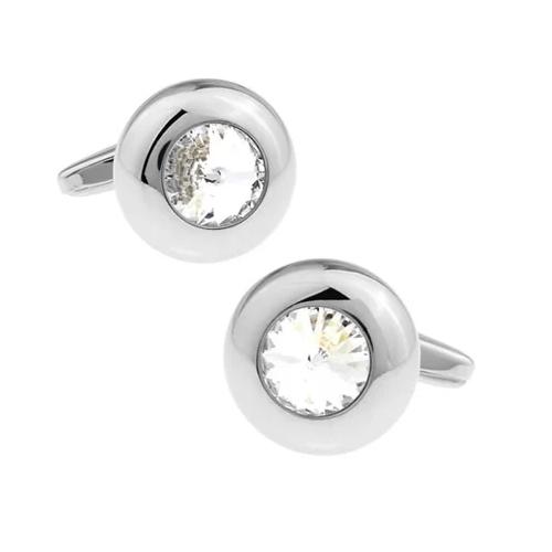 カフス ネクタイピン セット シルバー ラウンド クリスタル カフスボタン カフリンクス タイクリップ タイピン |  | 03