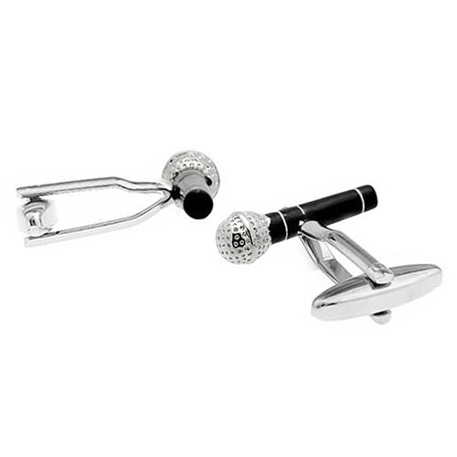 カフス ネクタイピン セット シルバー ブラック マイク カフスボタン カフリンクス タイクリップ タイピン |  | 03