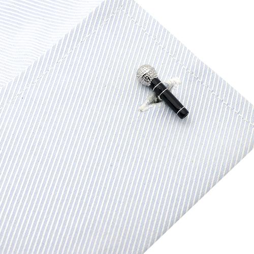 カフス ネクタイピン セット シルバー ブラック マイク カフスボタン カフリンクス タイクリップ タイピン |  | 05