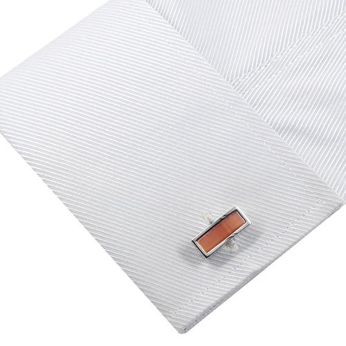 カフスボタン カフス オレンジ キャッツアイ スリム レクタングル カフリンクス メンズアクセサリー |  | 06