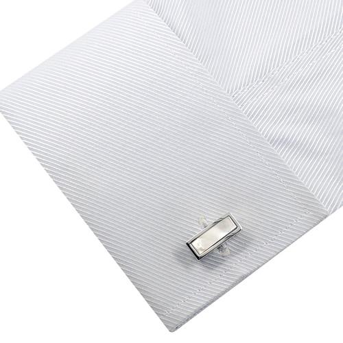 カフスボタン カフス ホワイト シェル スリム レクタングル カフリンクス メンズアクセサリー |  | 05