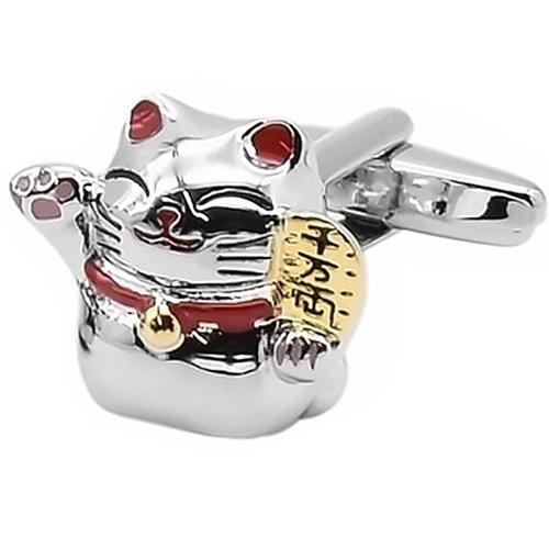 カフスボタン カフス シルバー 招き猫 カフリンクス メンズアクセサリー |  | 03