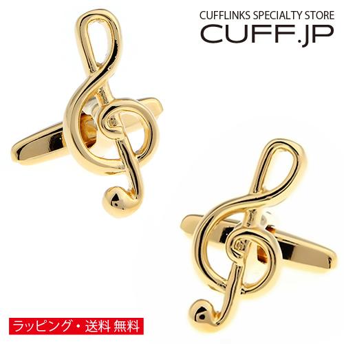 カフスボタン カフス ゴールド ト音記号 カフリンクス メンズアクセサリー | 