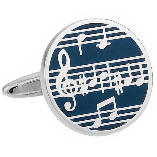 カフスボタン カフス ネイビー 音符 ト音記号 楽譜 カフリンクス メンズアクセサリー |  | 02