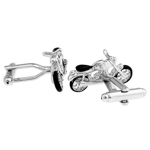 カフス ネクタイピン セット シルバー ブラック バイク カフスボタン カフリンクス タイクリップ タイピン |  | 03