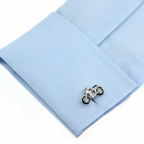 カフス ネクタイピン セット シルバー ブラック バイク カフスボタン カフリンクス タイクリップ タイピン |  | 05