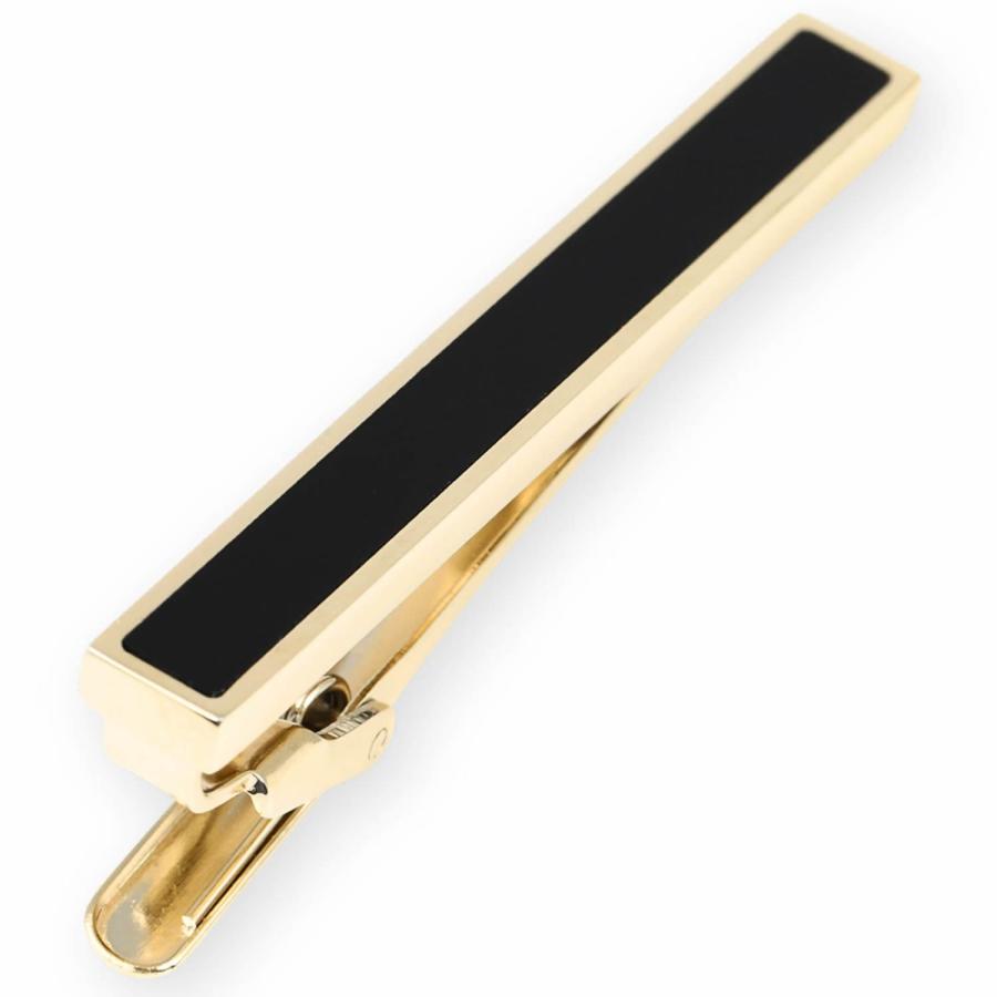 3カラーセット ネクタイピン シルバー ゴールド ガンメタル オニキス タイバー タイクリップ タイピン |  | 08