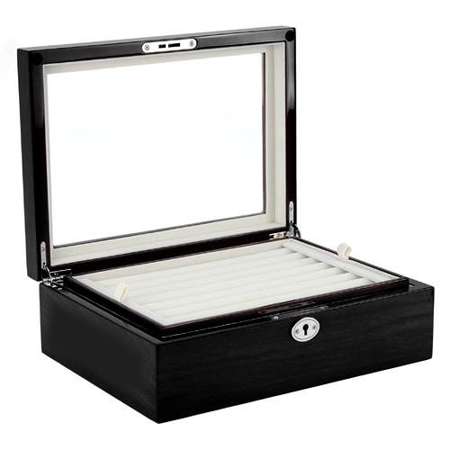 カフスケース アクセサリーケース ジュエリーボックス ブラック ウッド