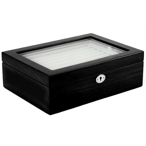カフスケース アクセサリーケース ジュエリーボックス ブラック ウッド