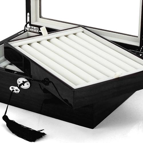 カフスケース アクセサリーケース ジュエリーボックス ブラック ウッド