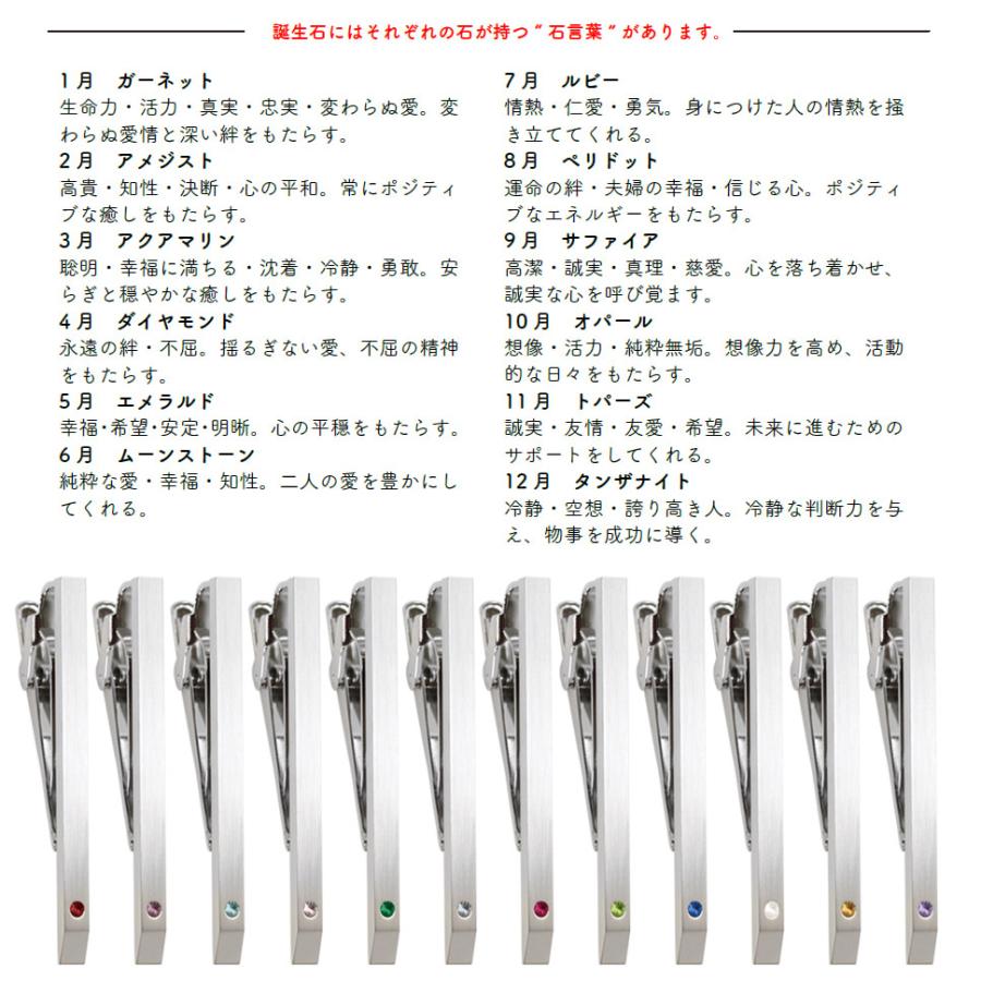 スワンク ネクタイピン 誕生石 カラー クリスタル SWANK タイクリップ