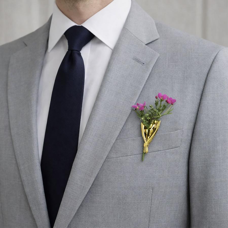 選べる６デザイン 身にまとう小さな花瓶 ピンズ 小枝 花束 一輪挿し フラワーベース ブローチ ラペルピン |  | 18