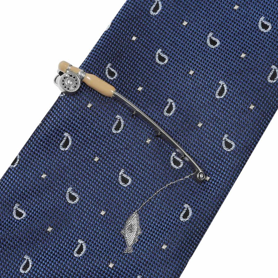 SWANK スワンク ブラウン 釣竿 魚 ネクタイ ネクタイピン セット タイバー タイクリップ メンズアクセサリー |  | 10