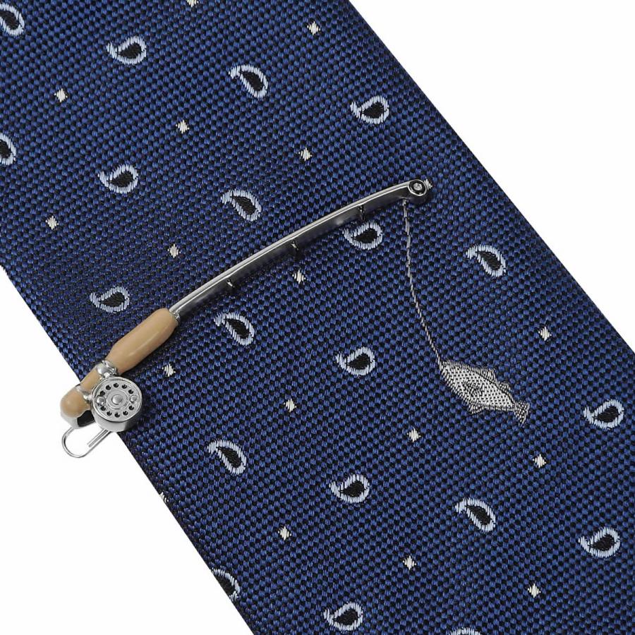 SWANK スワンク ブラウン 釣竿 魚 ネクタイ ネクタイピン セット タイバー タイクリップ メンズアクセサリー |  | 01