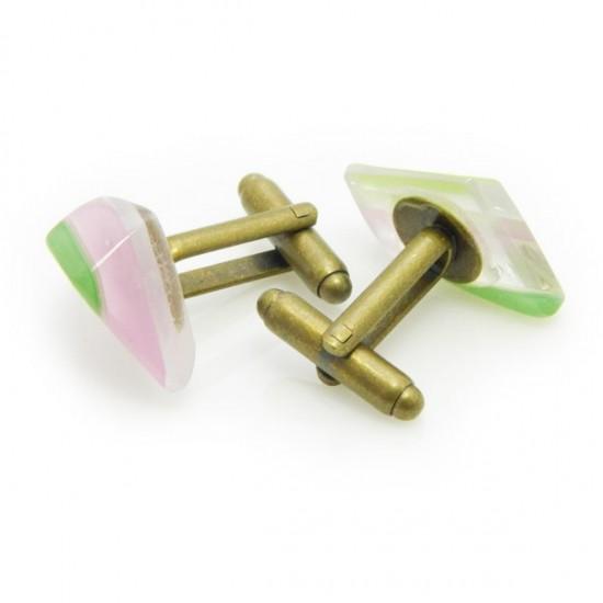 カフス カフスボタン オリジナル 手作り ガラス カフリンクス 積層sou025 |  | 02