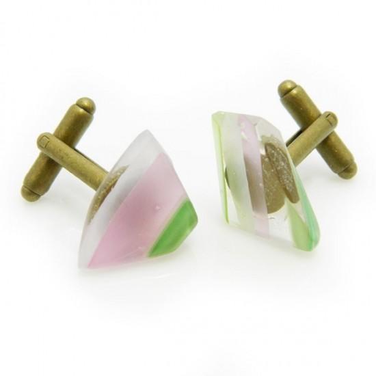 カフス カフスボタン オリジナル 手作り ガラス カフリンクス 積層sou025 |  | 03