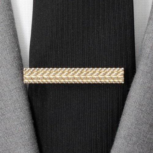 ネクタイピン タイバー アンティークゴールド ヘリンボーン タイクリップ タイピン Ox & Bull Trading Co オックスアンドブルの画像