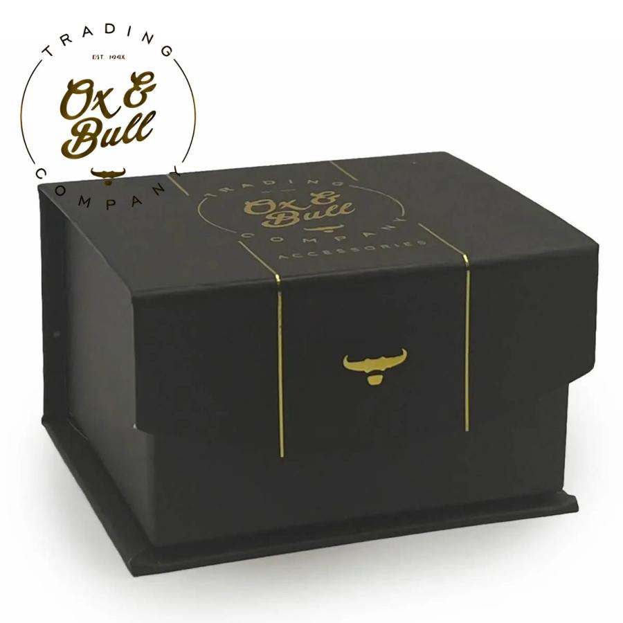 Ox & Bull のカフス・アクセサリーケース 黒 スタッドボタン ゴールド オニキス Ox & Bull Trading Co オックス