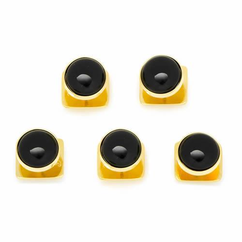 r*i様 ゴールド インゴットデザイン カフリンクスセット カフスボタン スタッドボタン セット ゴールド オニキス カフス