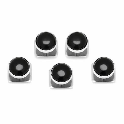 カフスボタン スタッドボタン セット シルバー オニキス カフス